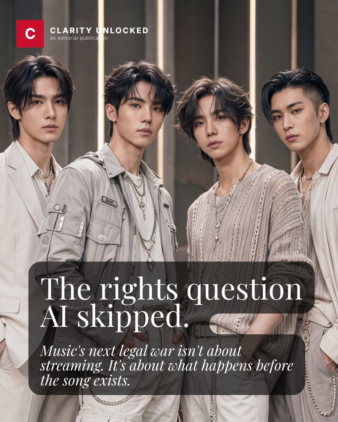 AI Music Has a Rights Problem — Clarity Unlocked essay promo card